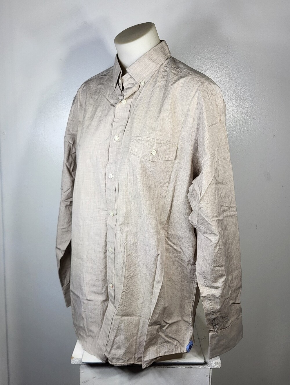 Daniel Cremieux Men's Tan Long Sleeve Button Down Shirt Sz lg - Picture 6 of 8